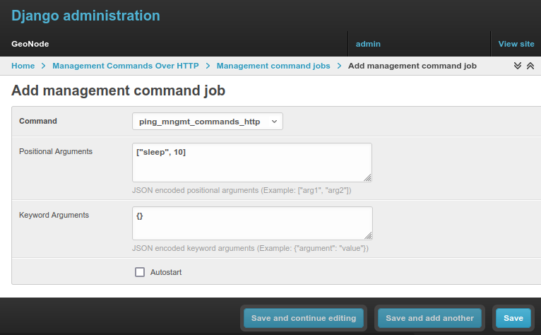 Form: Add management command job.