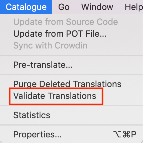 Validate translation