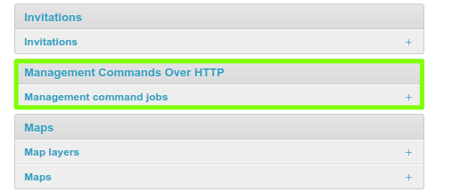 Management commands over http admin menu.