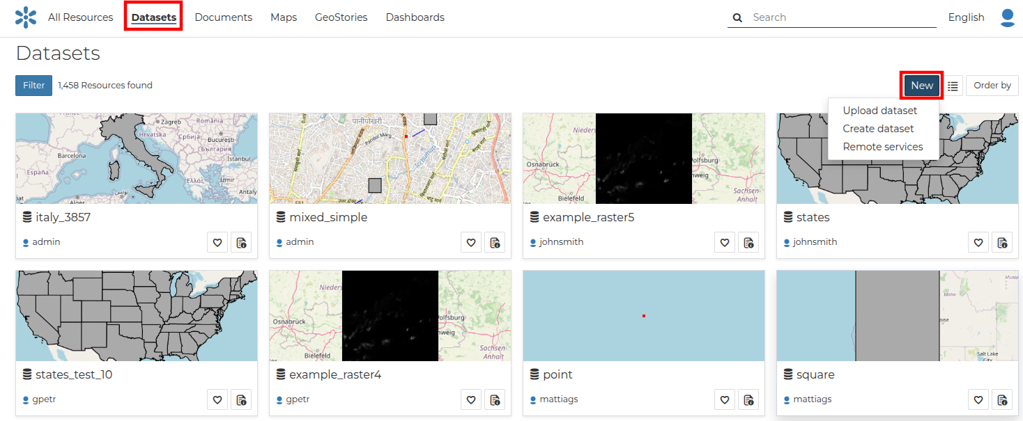 Creating a Dataset from scratch — GeoNode master documentation